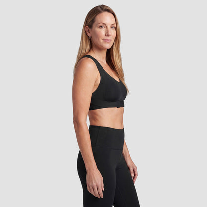 Sculpt wireless posture bra in black, side view